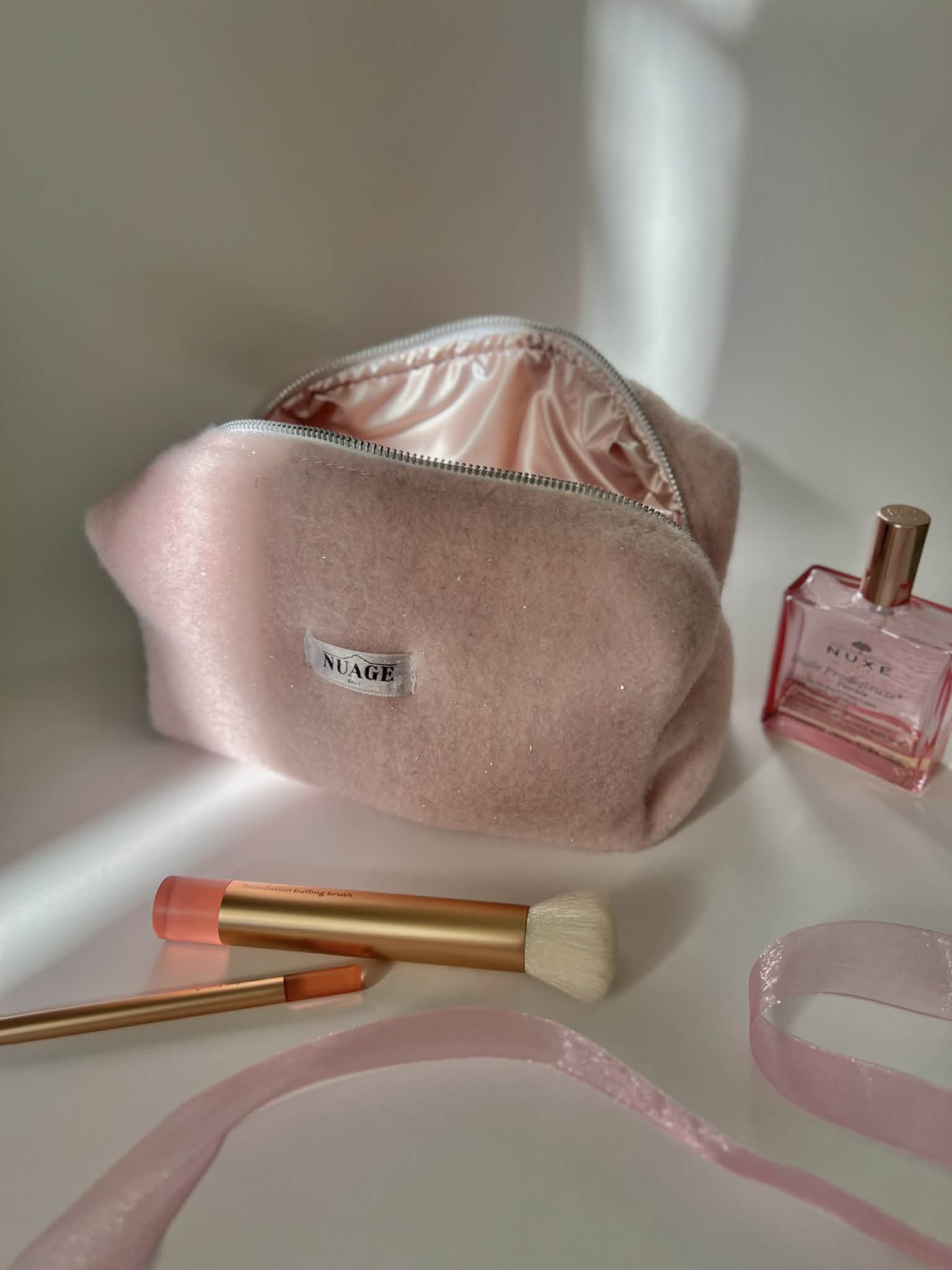 Pink Pouch with Makeup